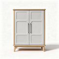 Modern storage cabinet with wooden legs and gray doors 90 x 50 x 100cm