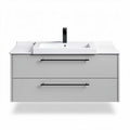 Wall-mounted bathroom vanity with white ceramic sink and grey finish 120 x 60 x 50cm
