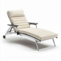 Outdoor adjustable lounge chair with aluminum frame and cushion 180 x 65 x 30cm